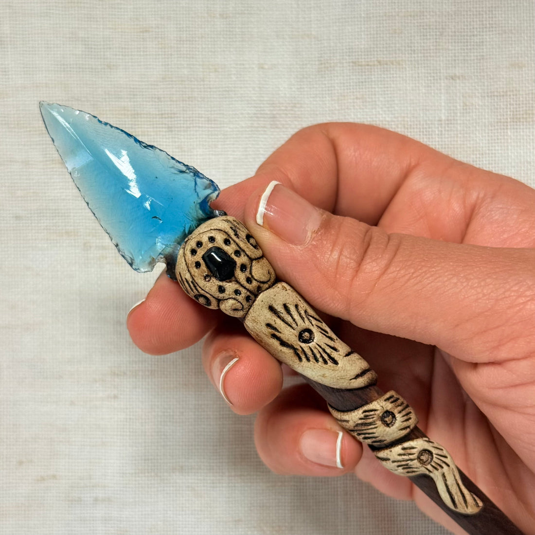 Arrowhead Stone Wooden Hair Stick