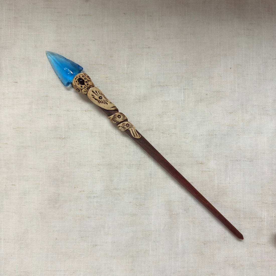 Arrowhead Stone Wooden Hair Stick