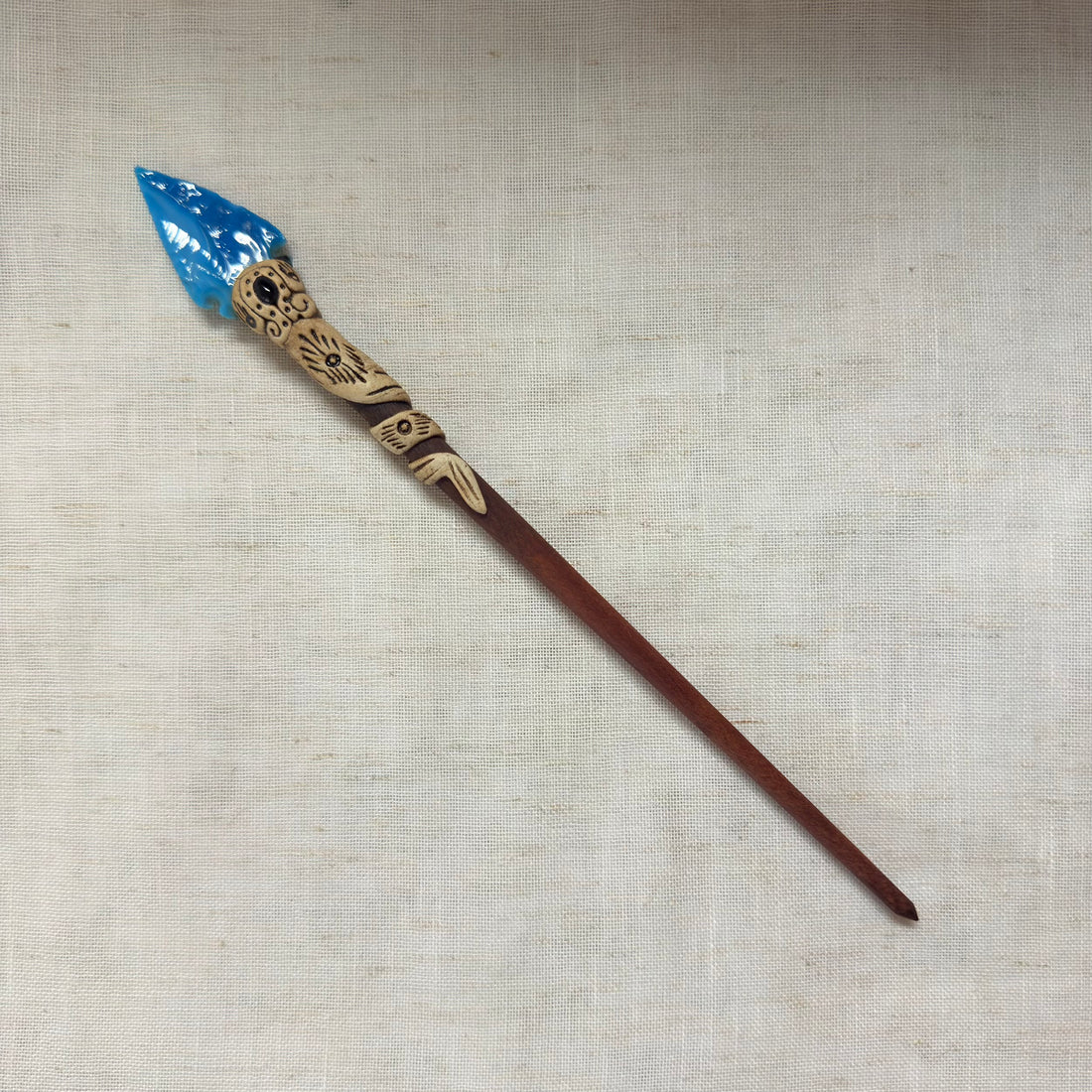 Arrowhead Stone Wooden Hair Stick