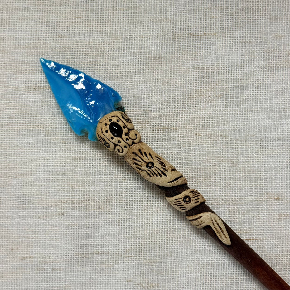 Arrowhead Stone Wooden Hair Stick