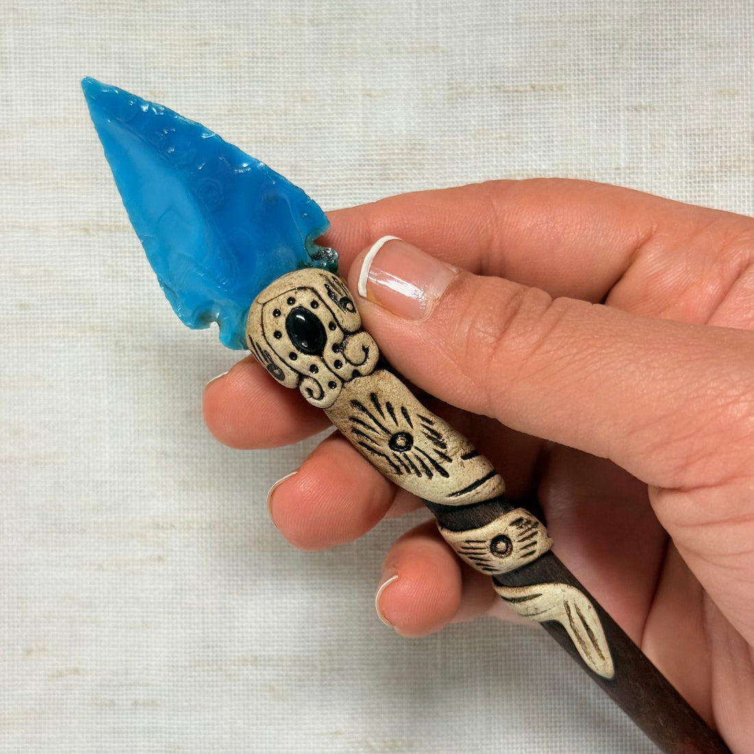 Arrowhead Stone Wooden Hair Stick