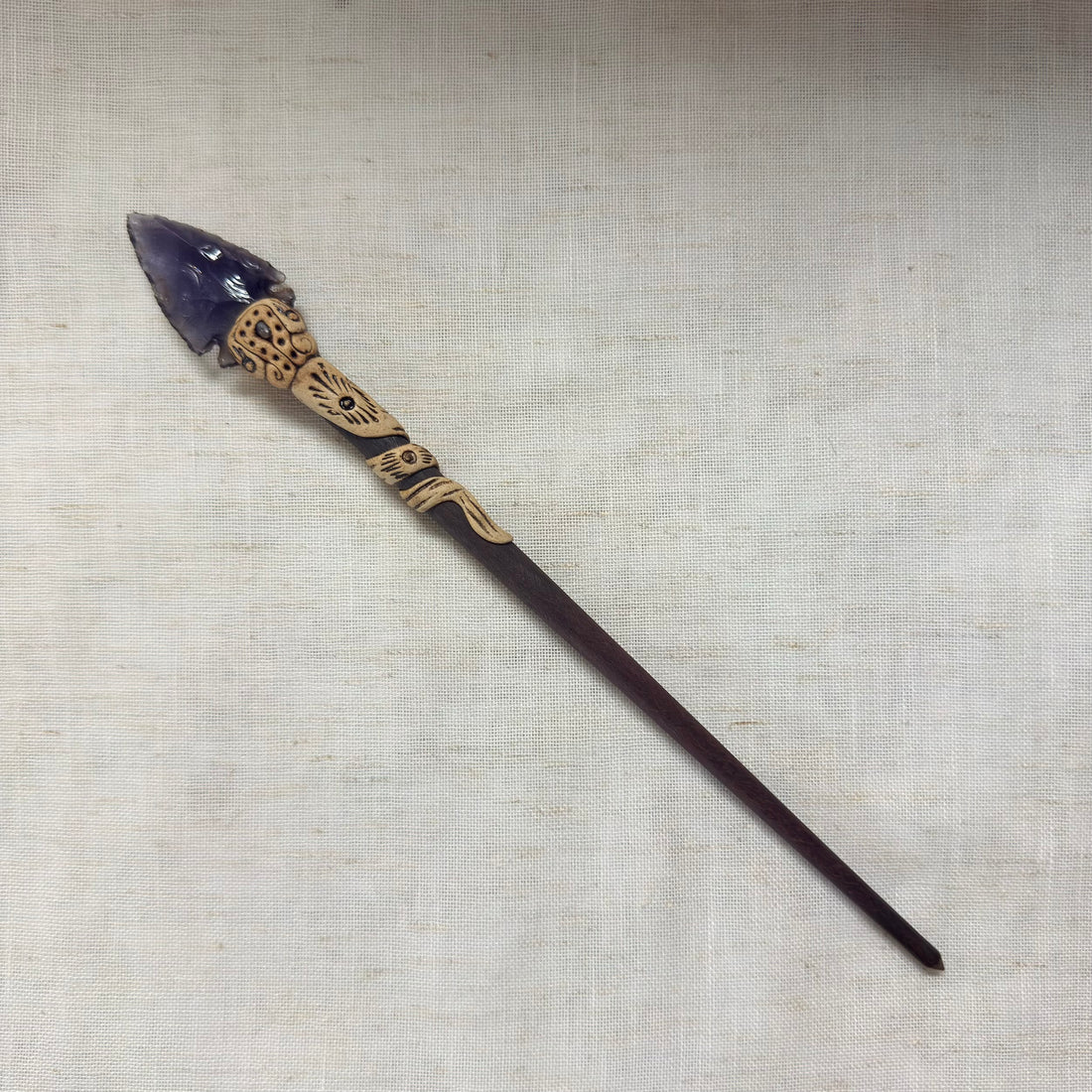 Arrowhead Stone Wooden Hair Stick