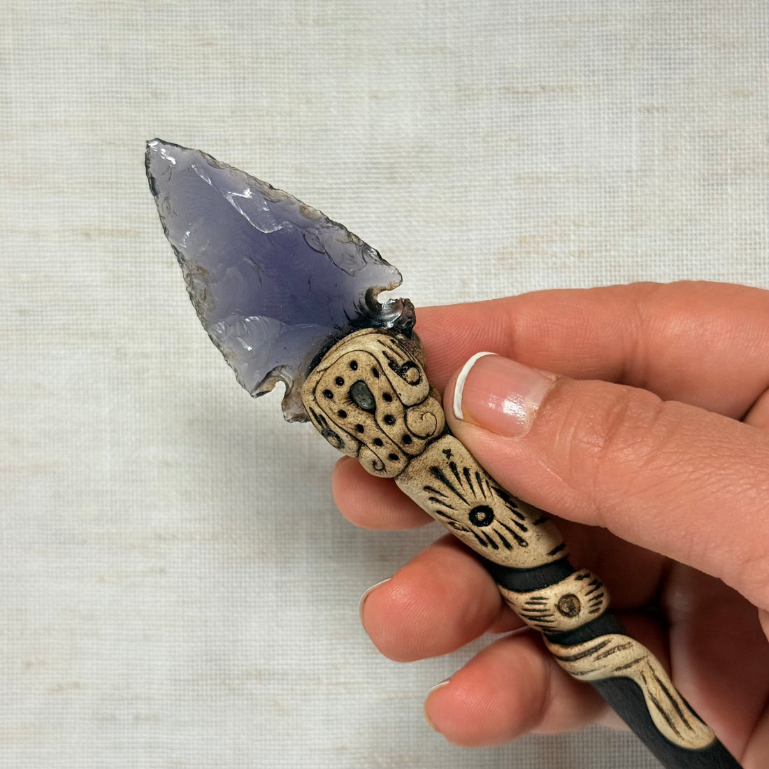 Arrowhead Stone Wooden Hair Stick