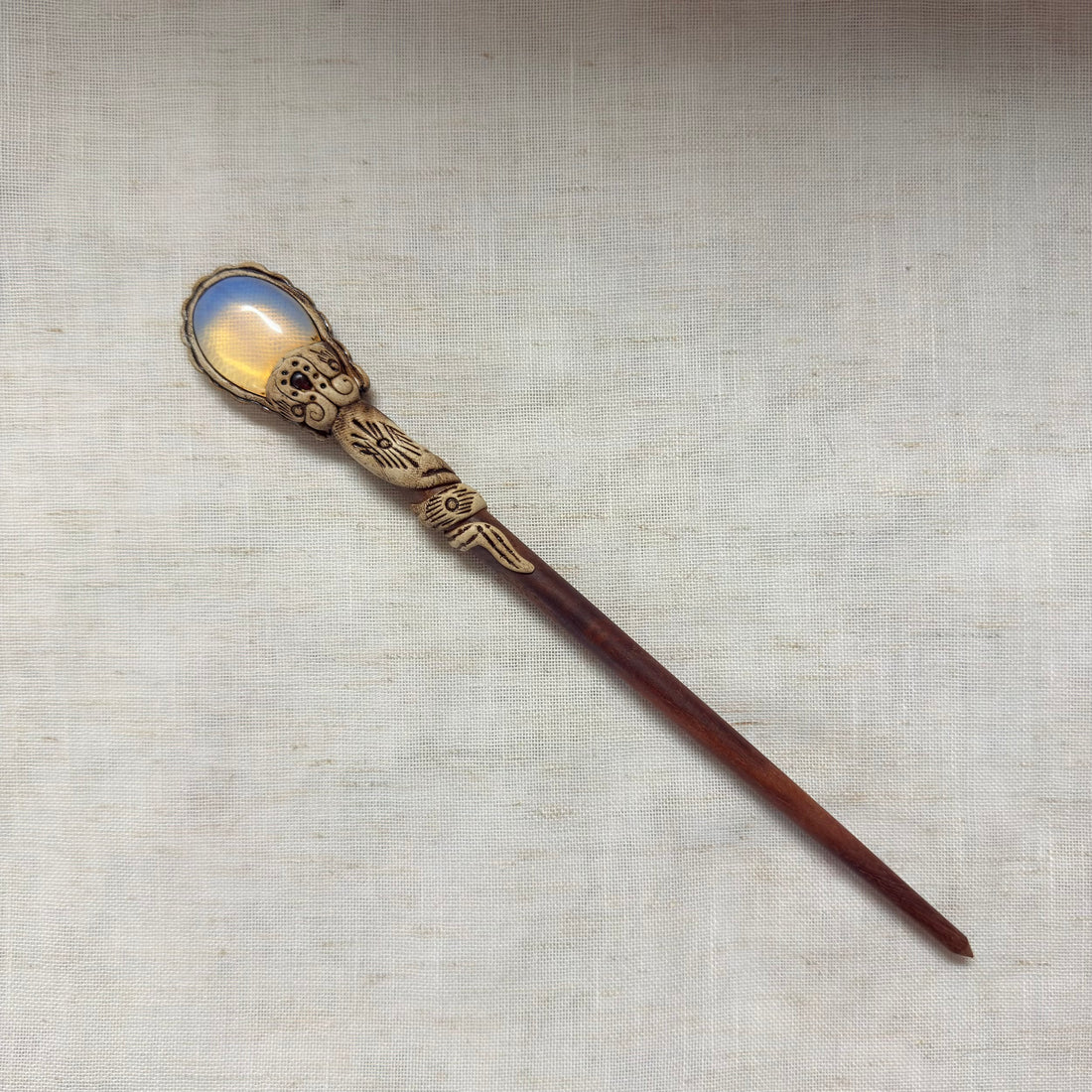 Opalite Wooden Hair Stick