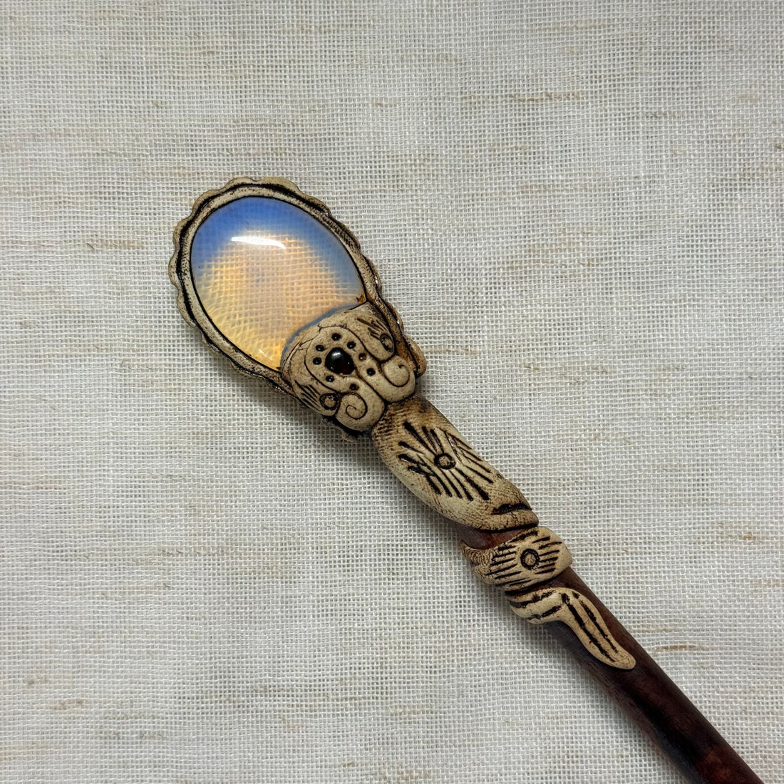 Opalite Wooden Hair Stick