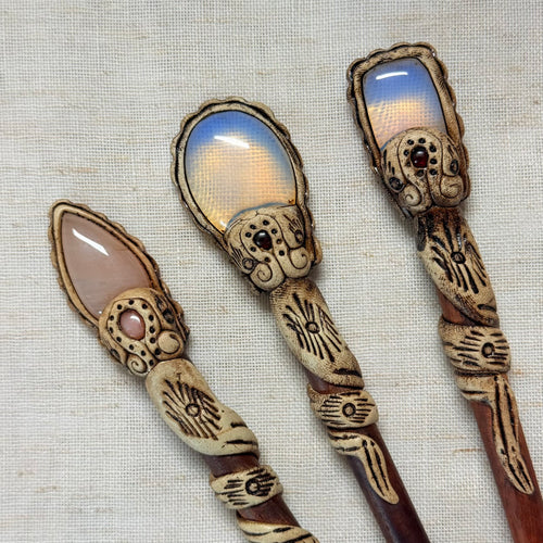 Opalite Wooden Hair Stick