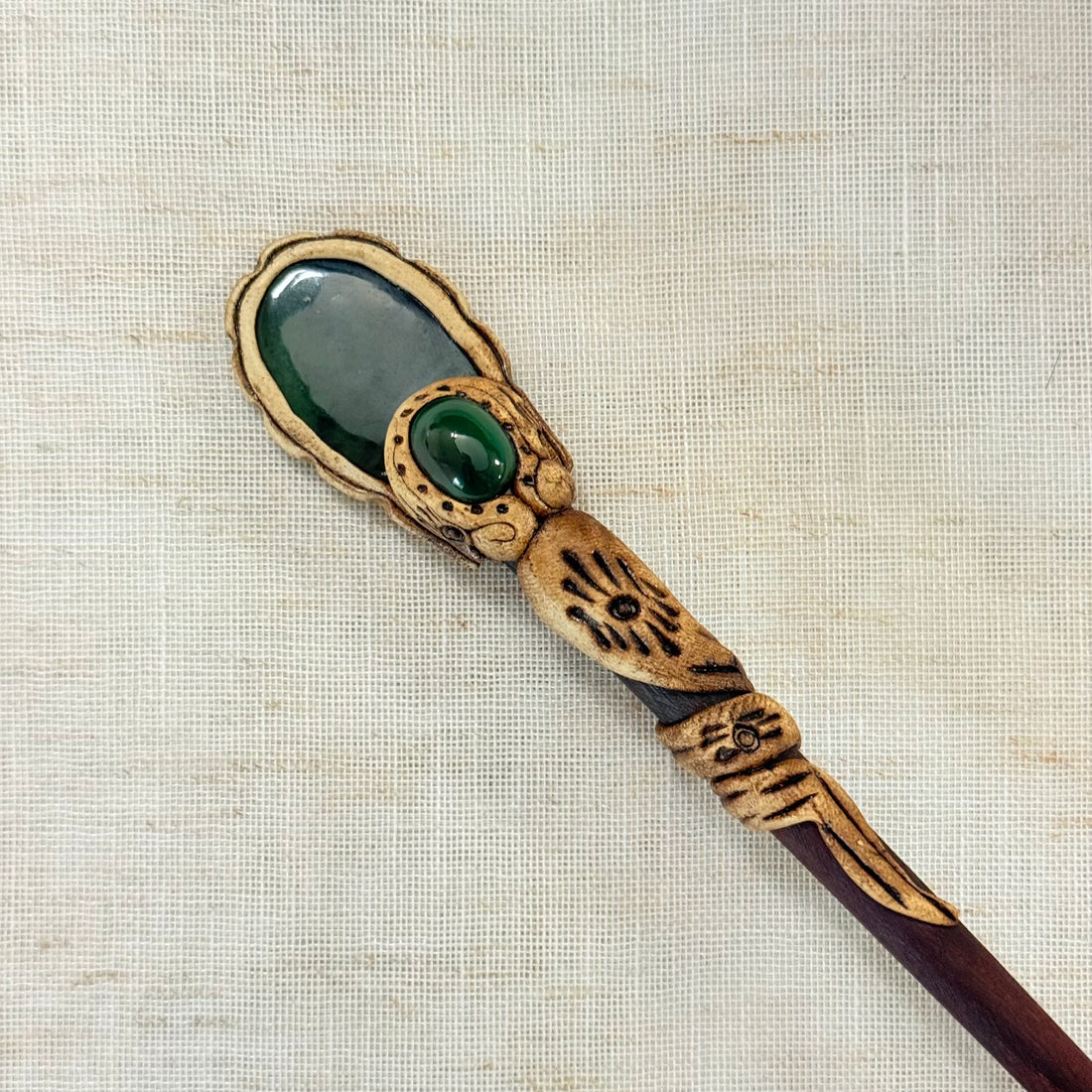 Green Aventurine New Wooden Hair Stick