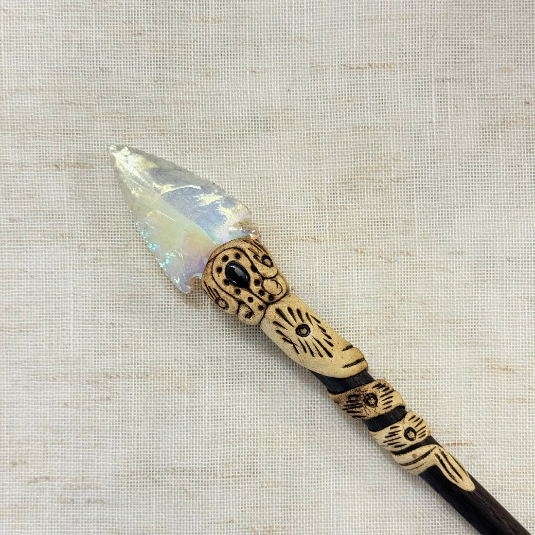 Opalite Arrow Wooden Hair Stick