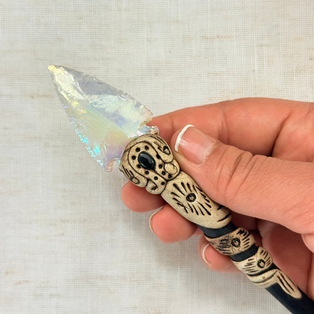 Opalite Arrow Wooden Hair Stick