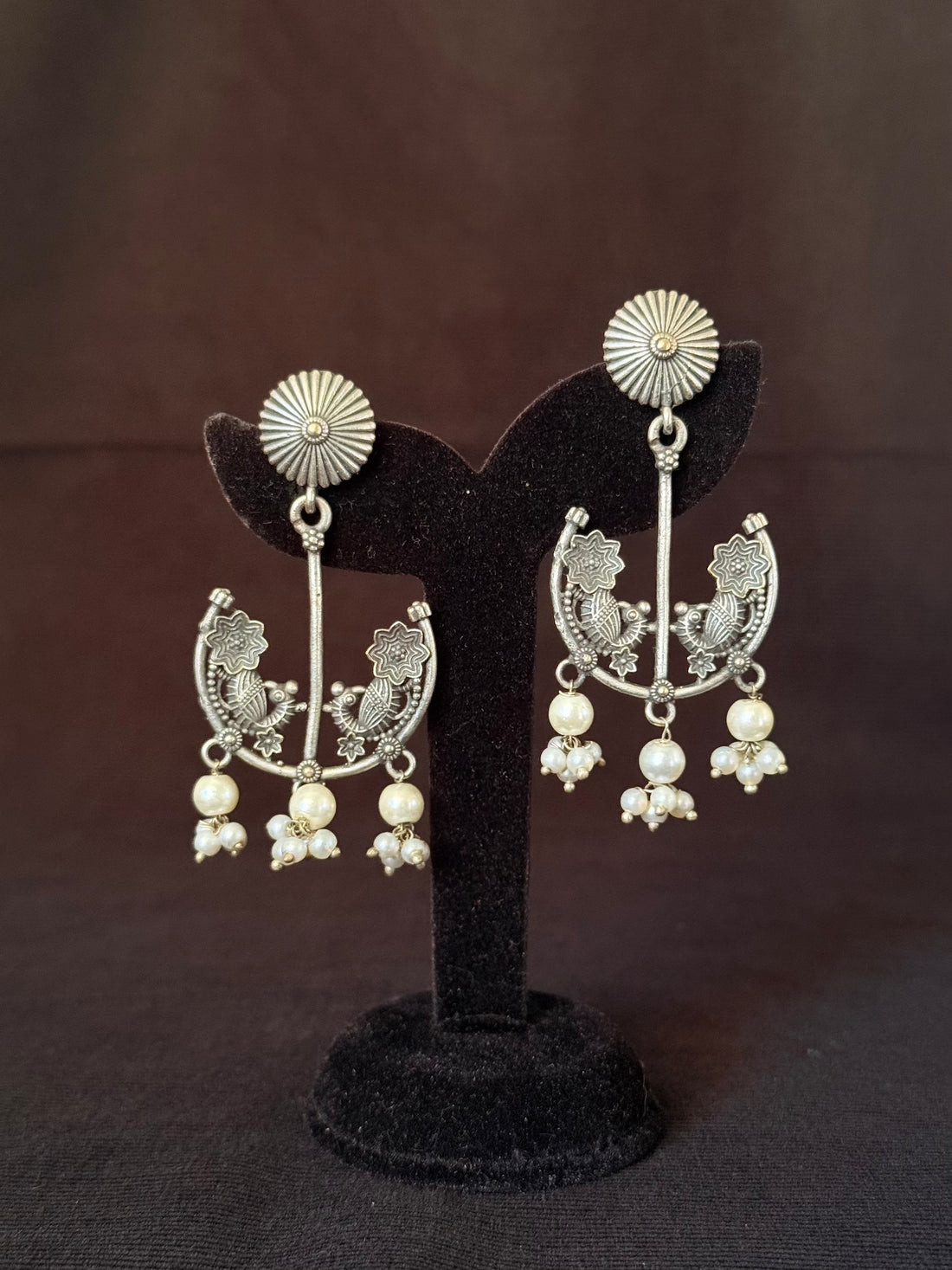 Bird & Pearl Chandelier Earrings