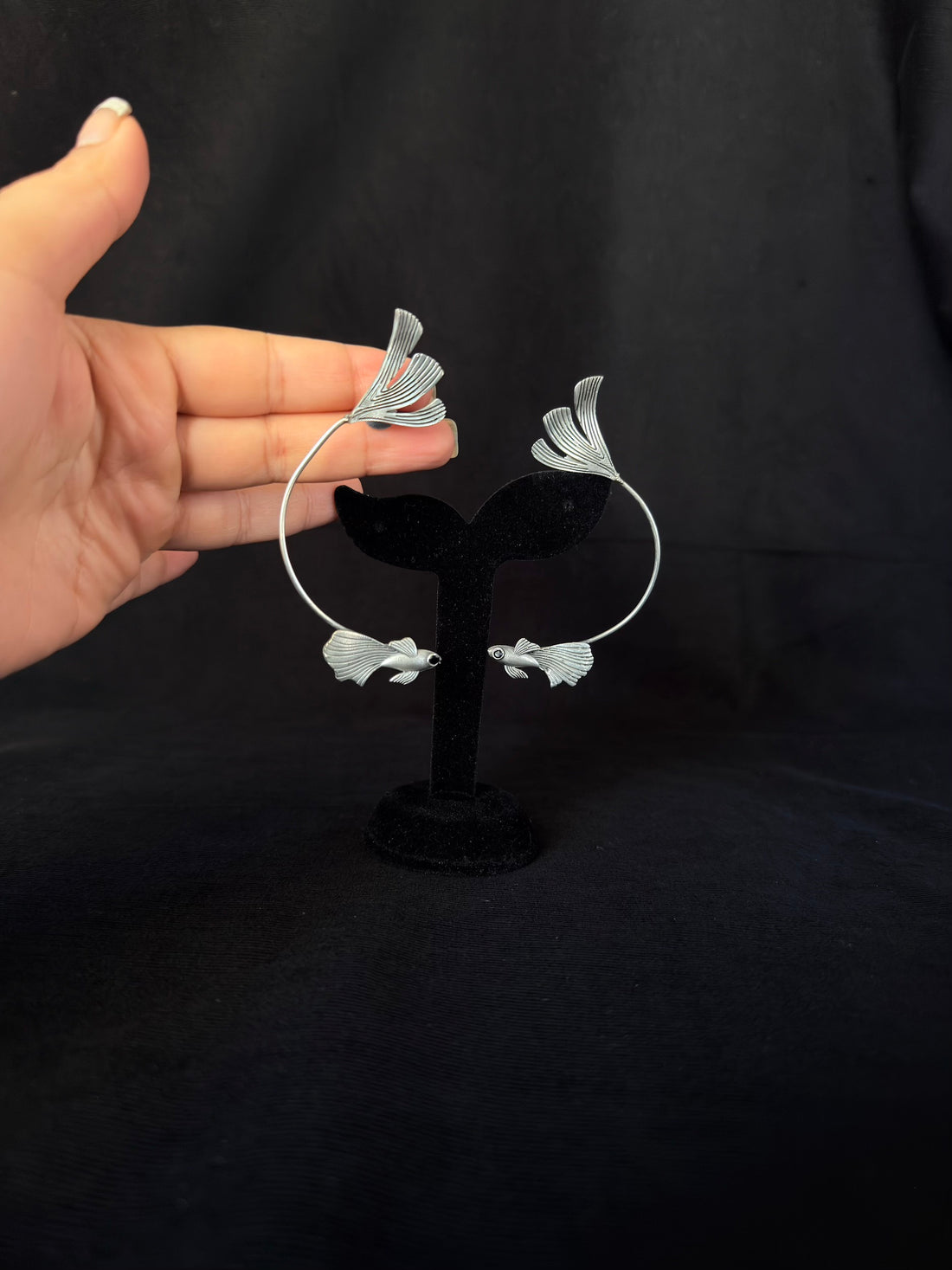 Twin Fish Hoop Earrings