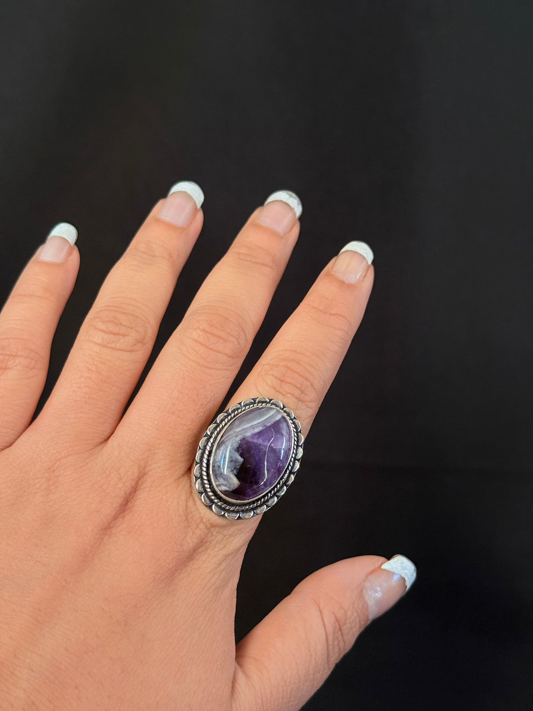 Purple Oval Statement Ring