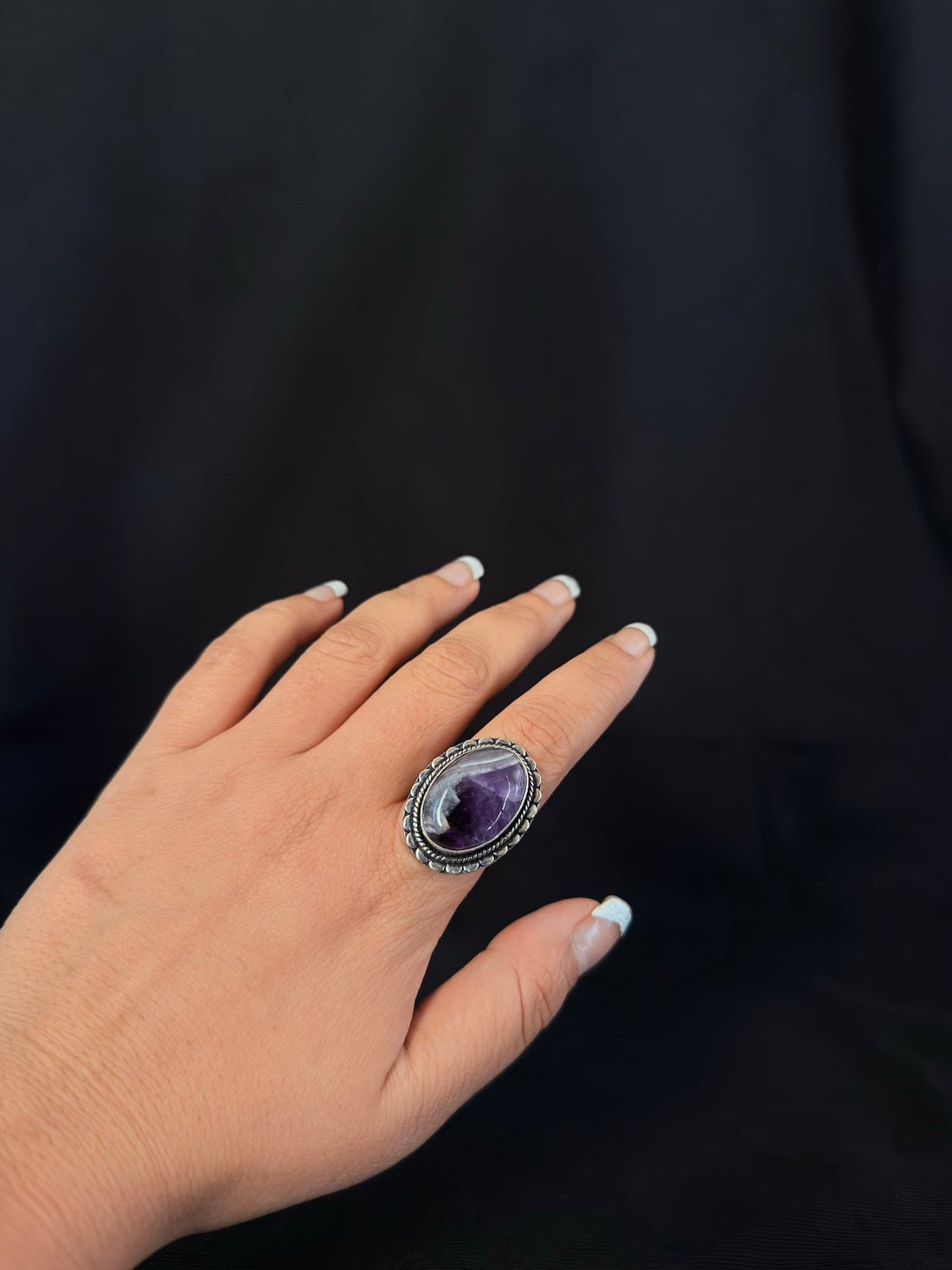 Purple Oval Statement Ring