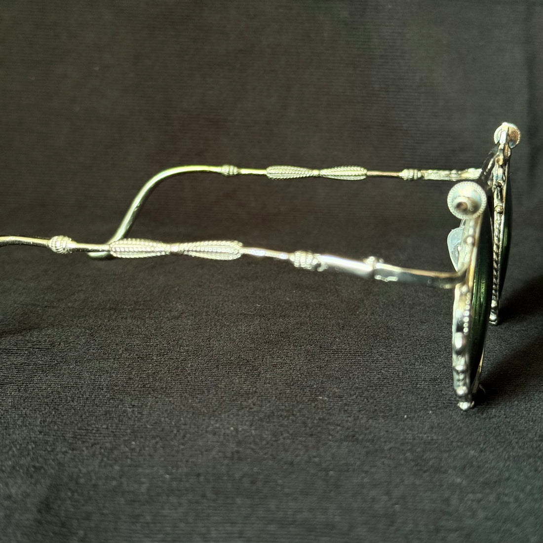 Lotus Bar Round Sunglasses — Silver-Tone