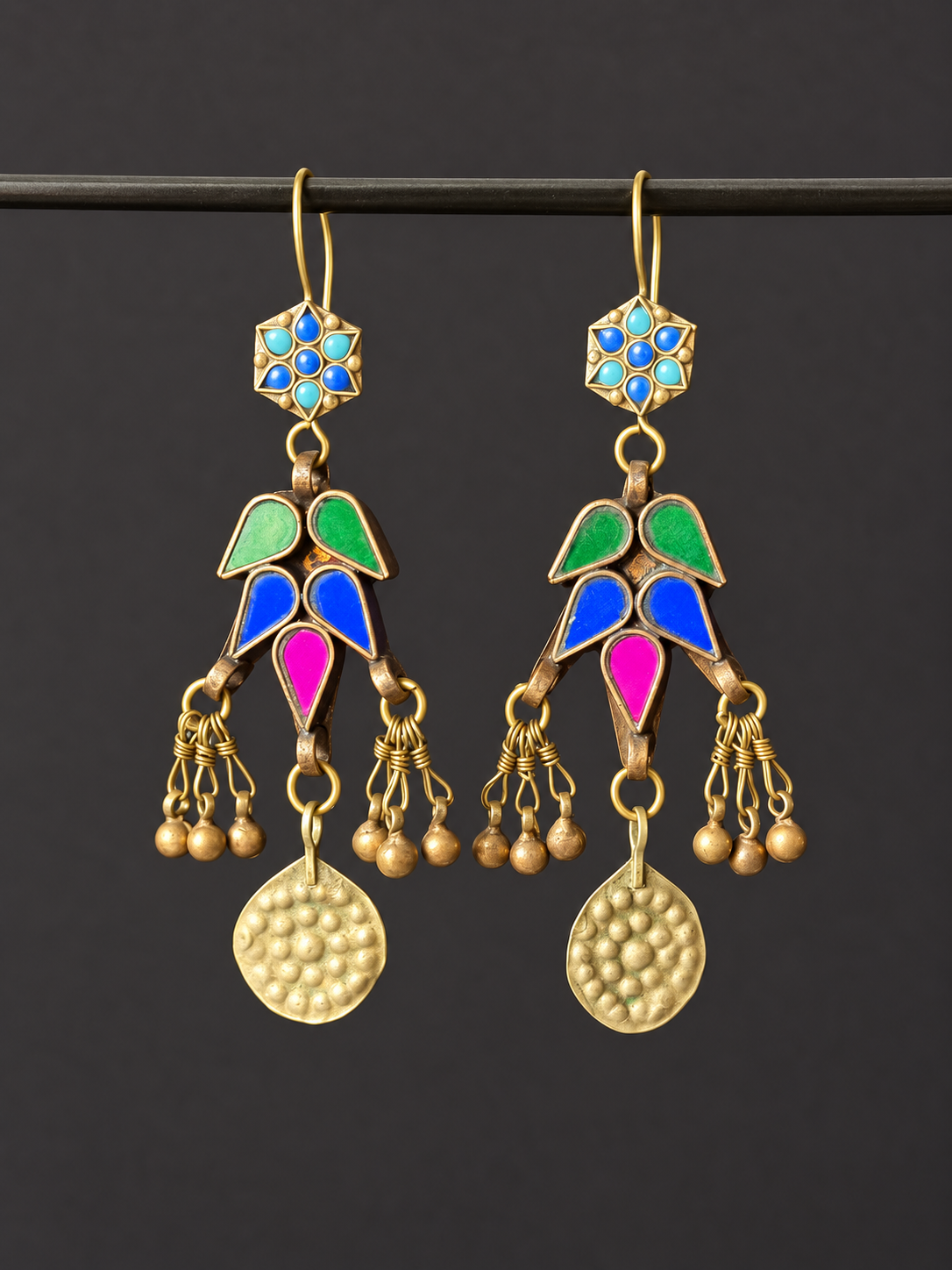 Jewel Cascade Medallion Earrings