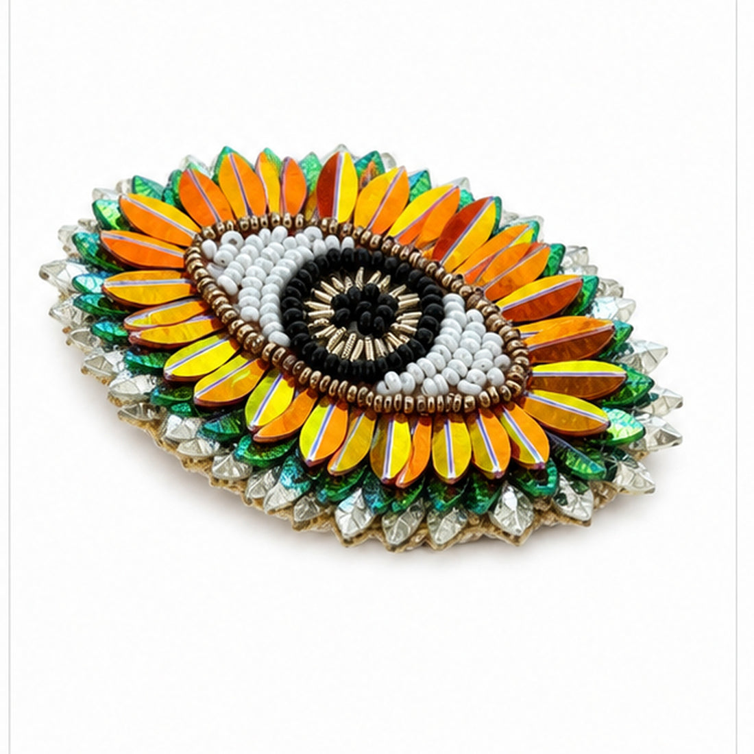 Beaded Eye Statement Brooch