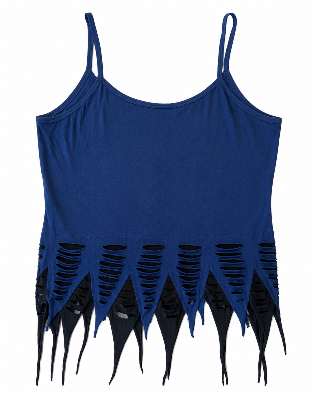 Blue & Black Cutwork Tank Top