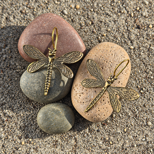 Brass Firefly Statement Earrings