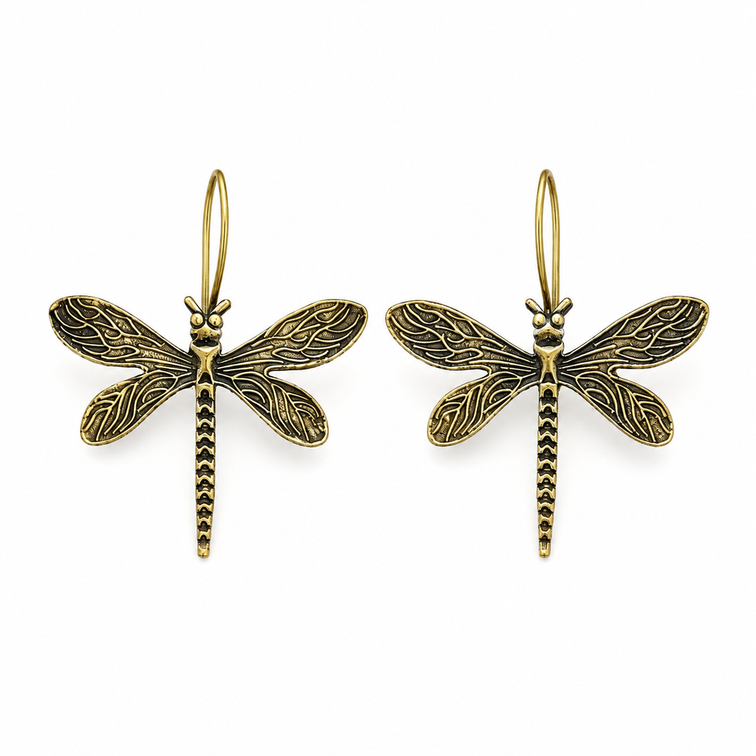 Brass Firefly Statement Earrings