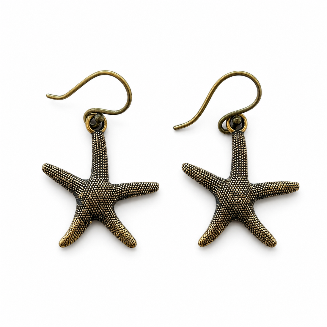Brass Starfish Statement Earrings