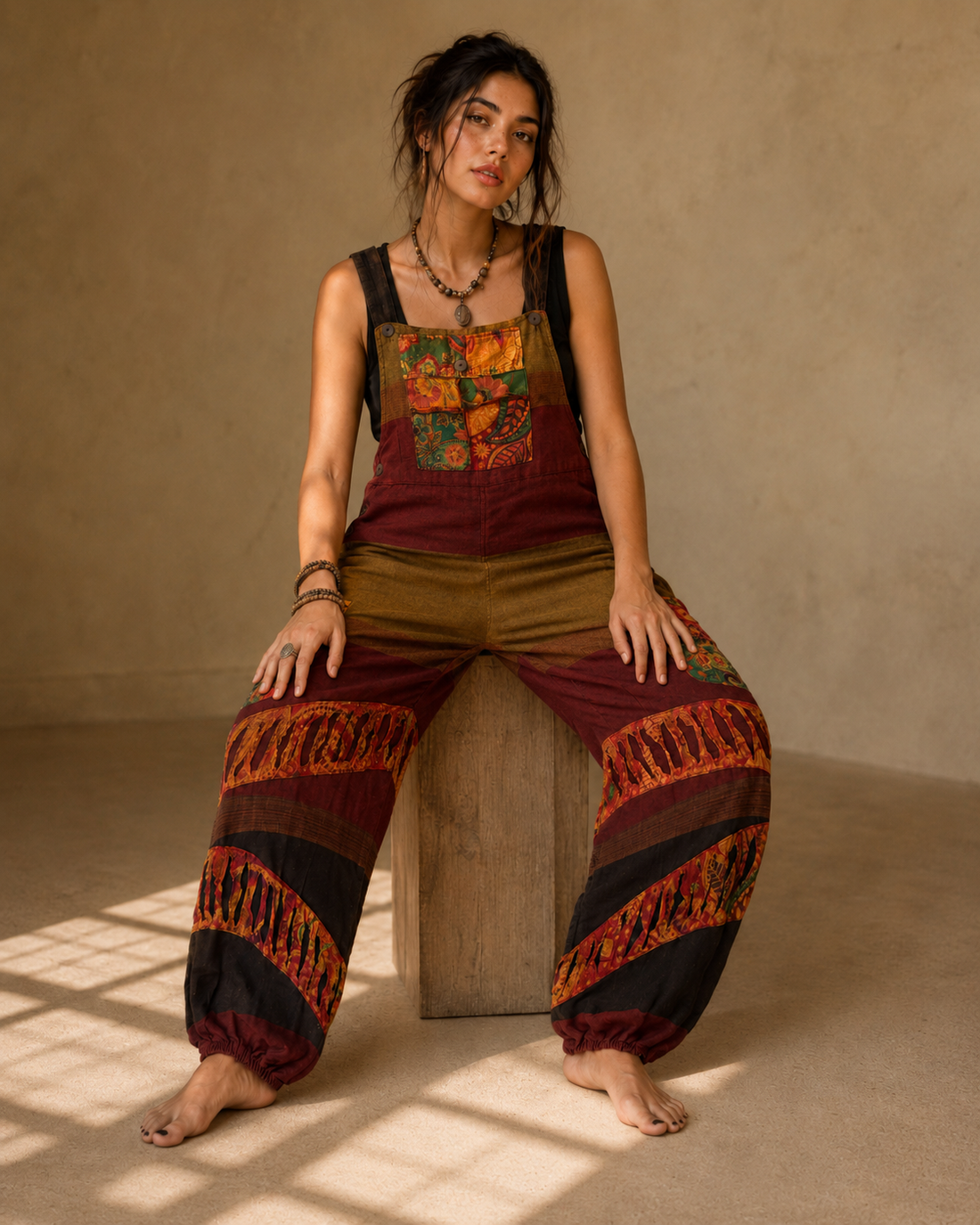 Patchwork Cotton Dungaree – Multicolor