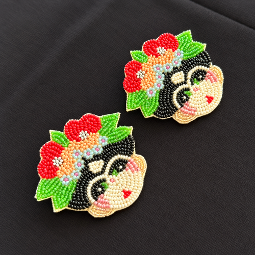 Flower Crown Muse — Handmade Beaded Statement Earrings