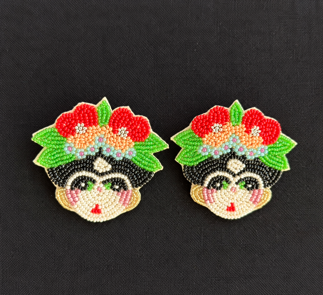 Flower Crown Muse — Handmade Beaded Statement Earrings
