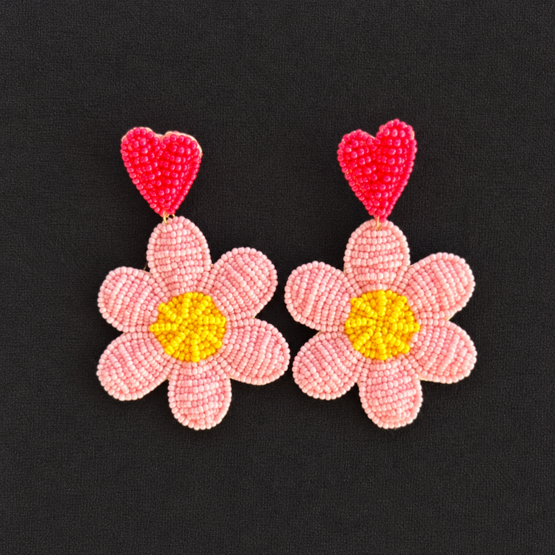 Flower Power — Handmade Beaded Statement Earrings