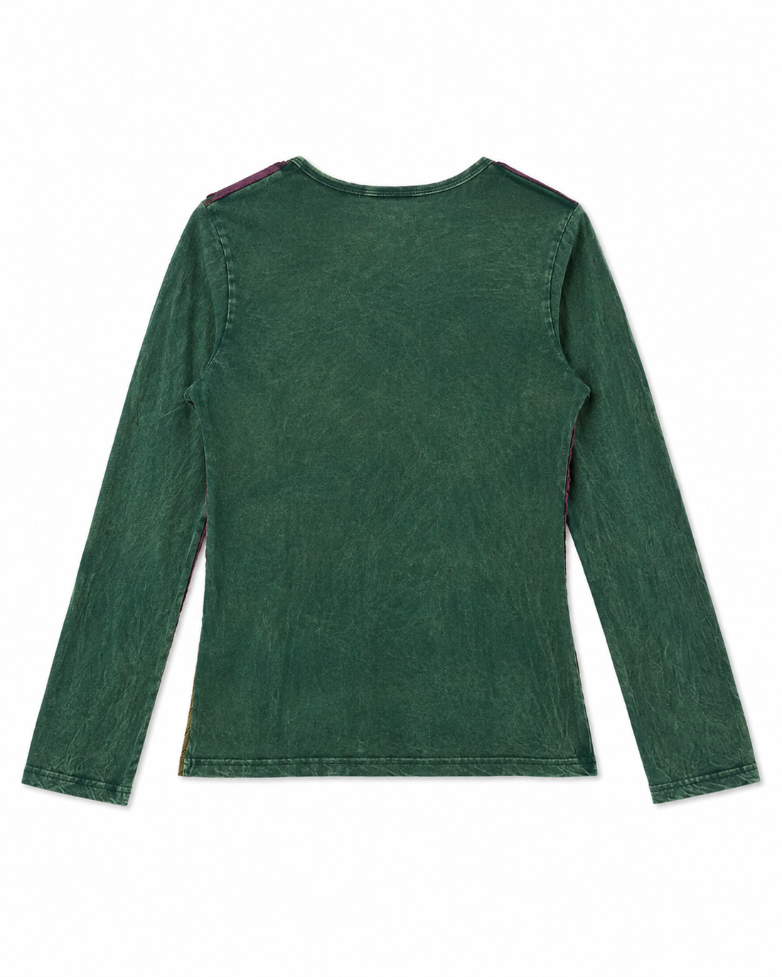 Green Layered Flower Cutwork Long Sleeve Top