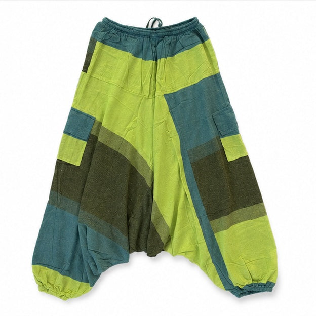 Colorblock Cotton Harem Pants