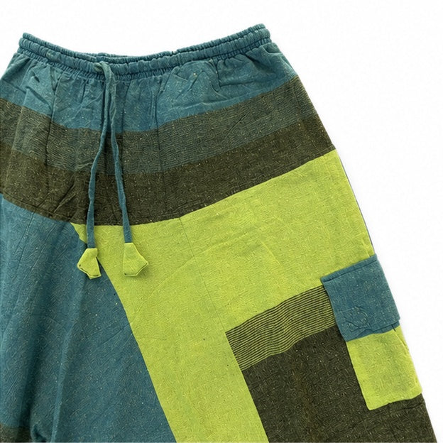Colorblock Cotton Harem Pants