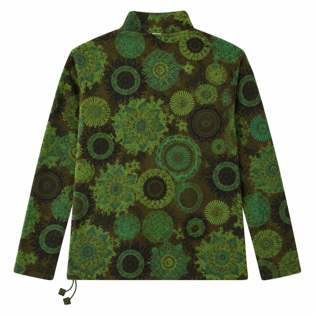 Green Mandala Print Zip-Up Jacket