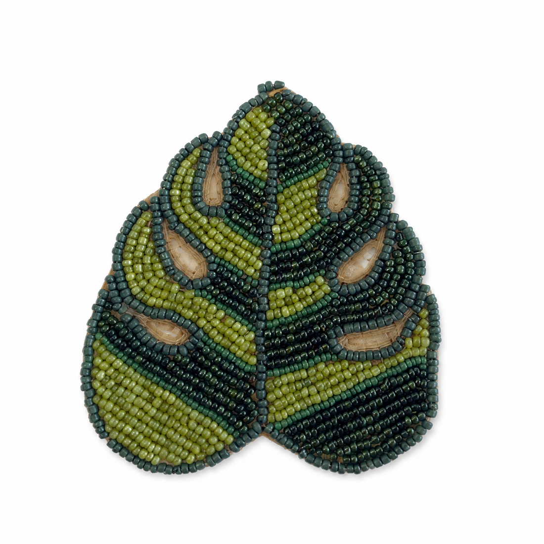 Set of 2 Beaded Monstera Leaf Coaster Set of 3