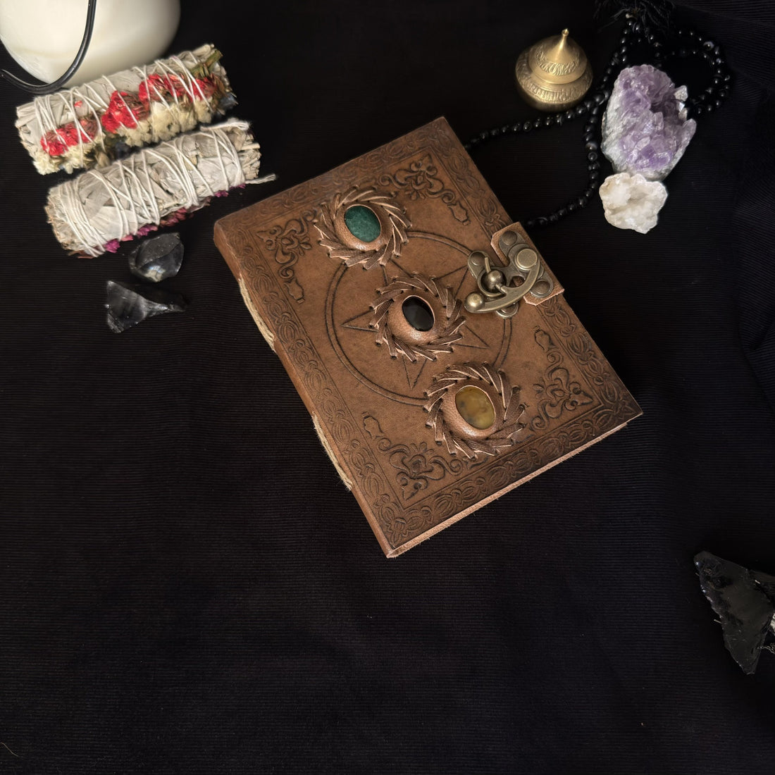 5 x 7 triple stone leather journal