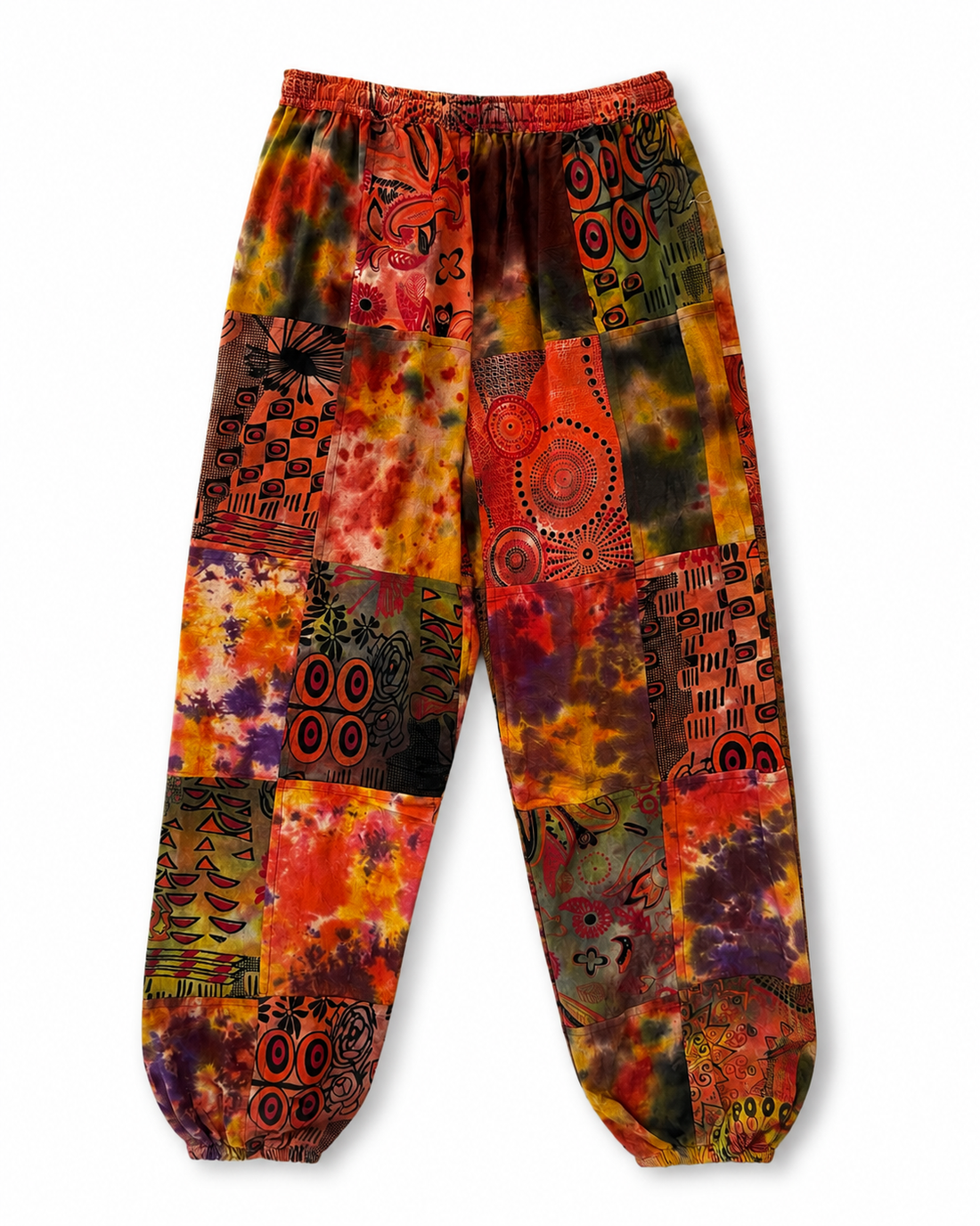 Multicolor Patchwork Cotton Jogger Pants