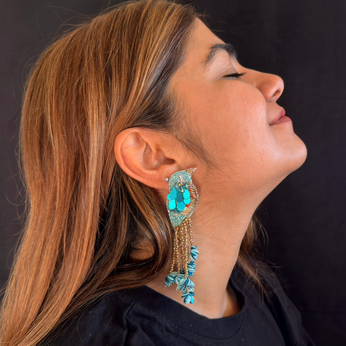 Paradise Birds — Handmade Beaded Statement Earrings