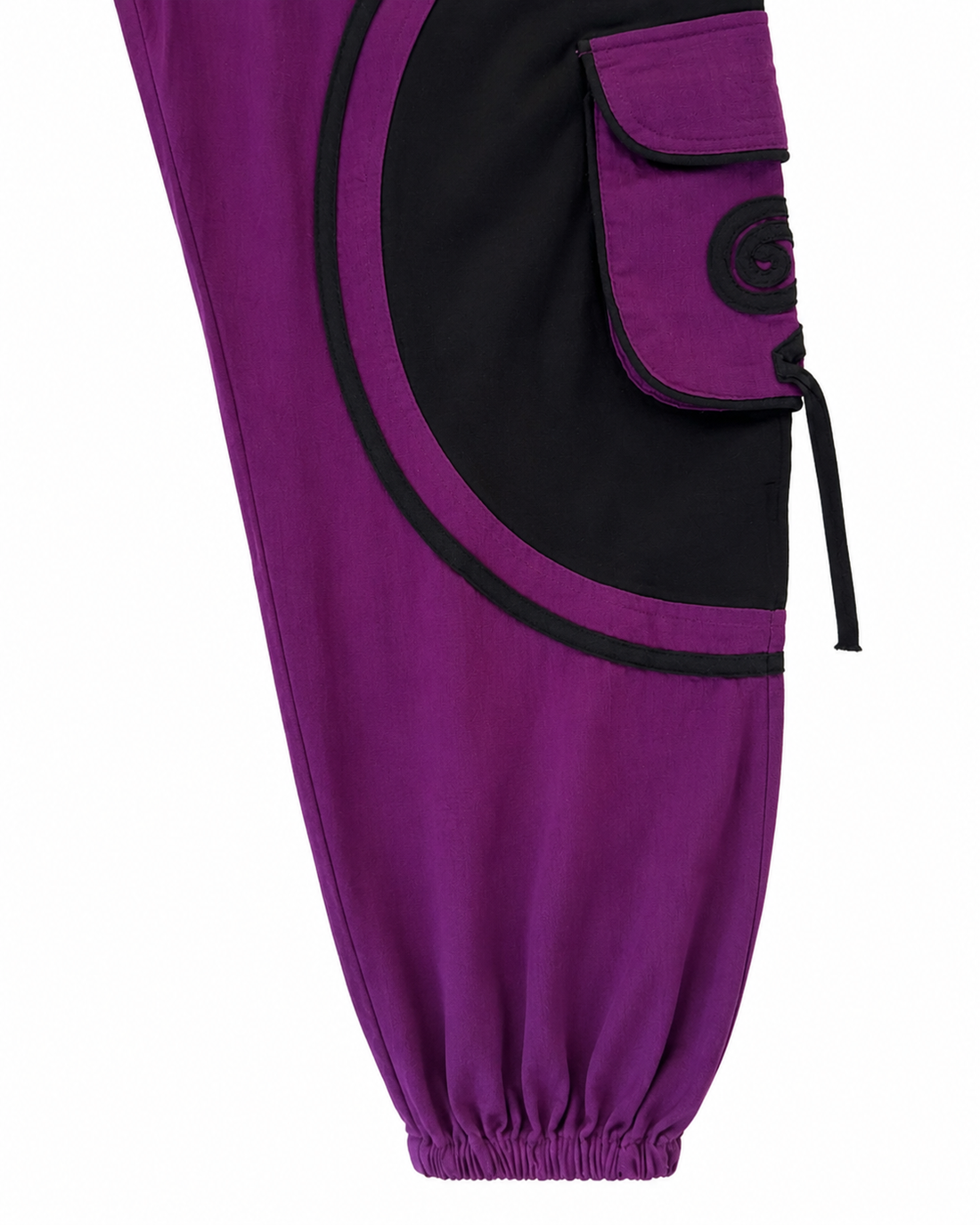 Purple & Black Cotton Pants