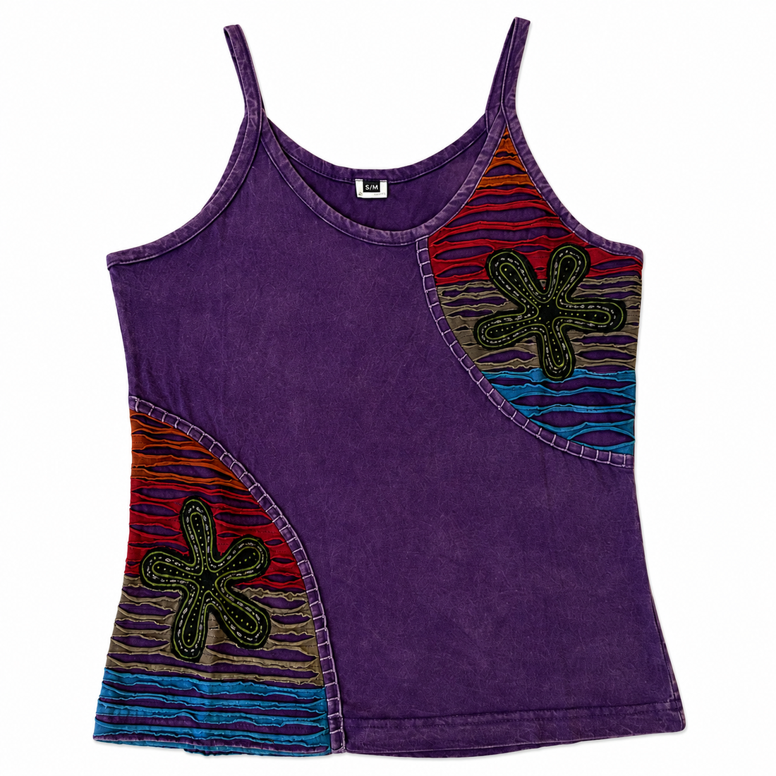 Purple Cutwork Appliqué Tank Top