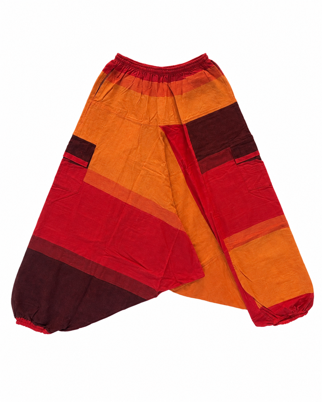 Colorblock Cotton Harem Pants