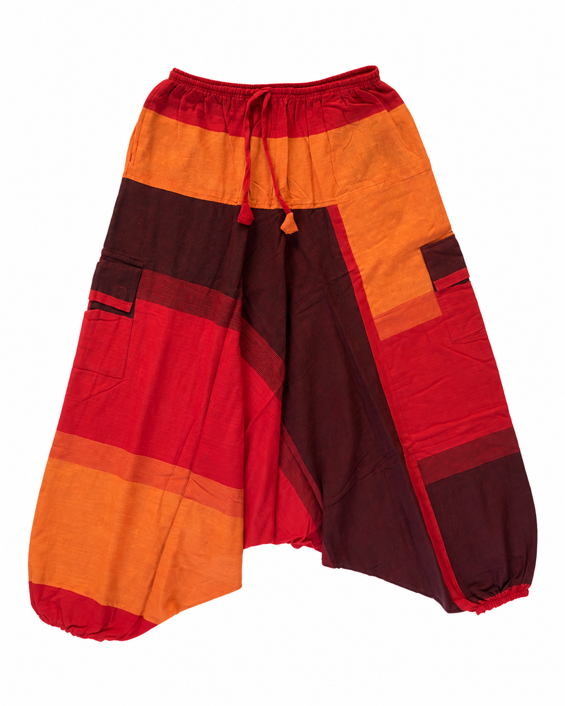 Colorblock Cotton Harem Pants