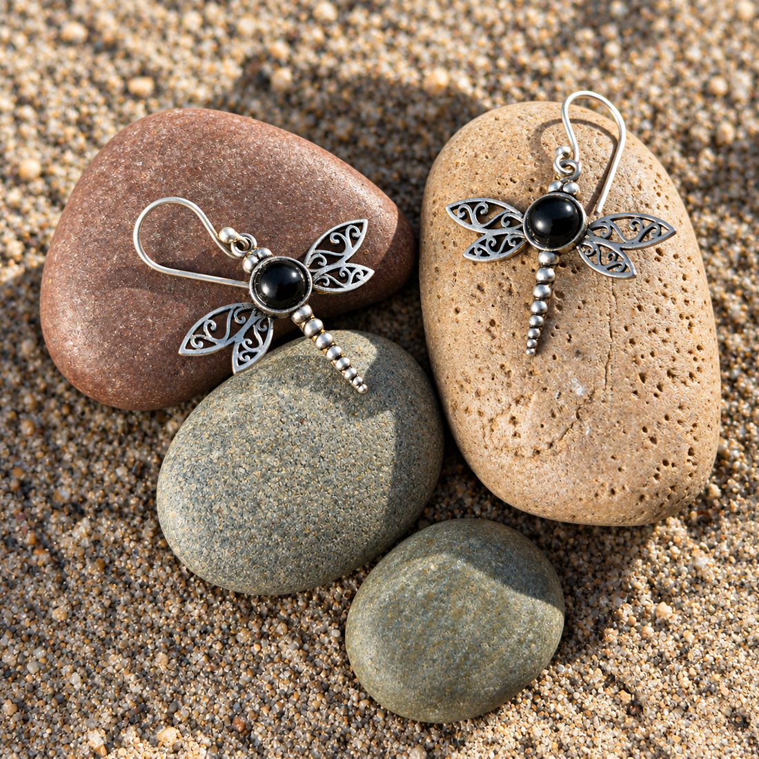 Dragonfly Silver-toned Earrings
