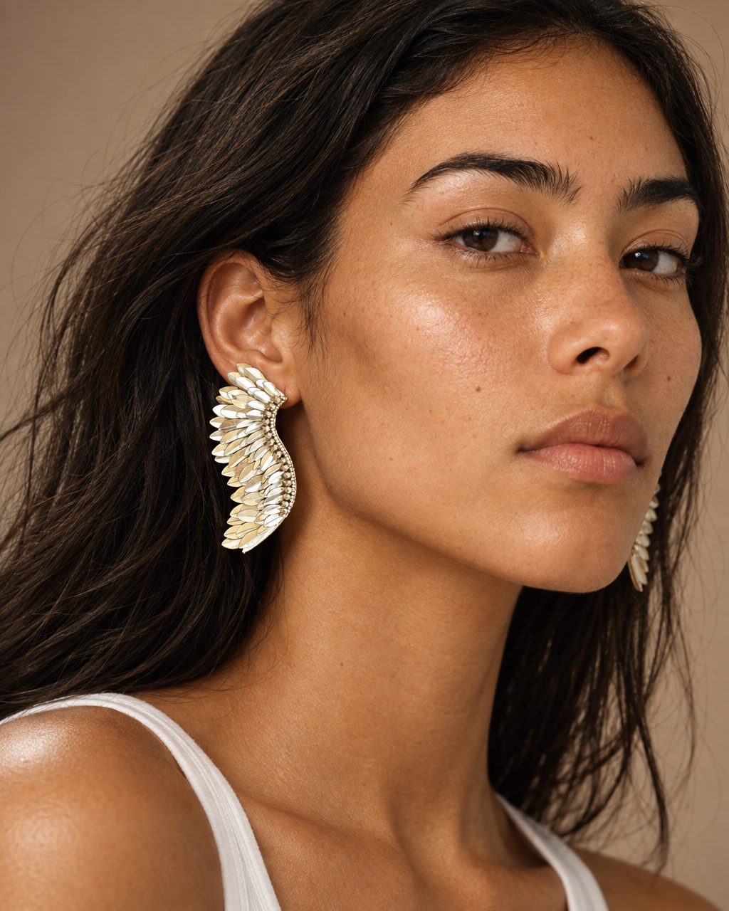 Celestial Wings — Handmade Iridescent Statement Earrings