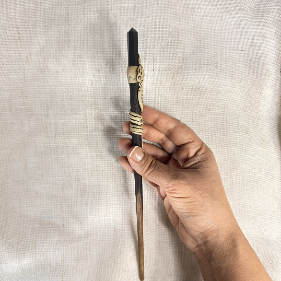 Crystal pencil hair stick dark