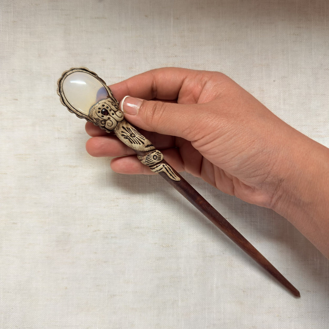 Opalite new wooden hair stick