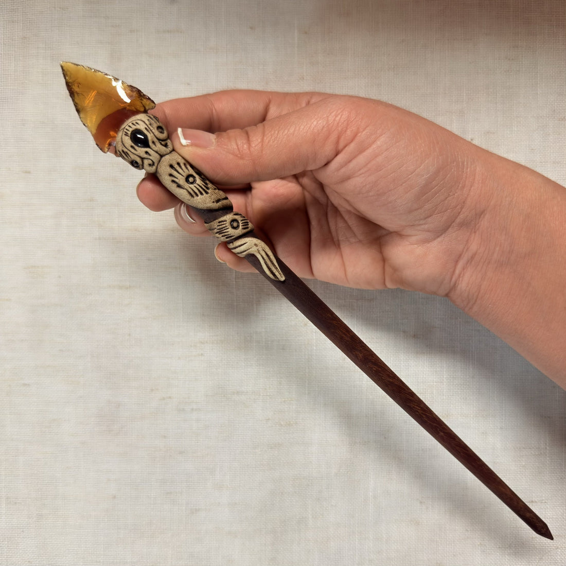 Mahogany arrow wooden hair stick