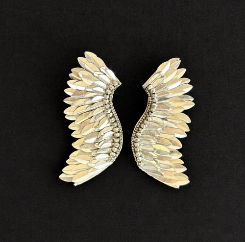 Celestial Wings — Handmade Iridescent Statement Earrings