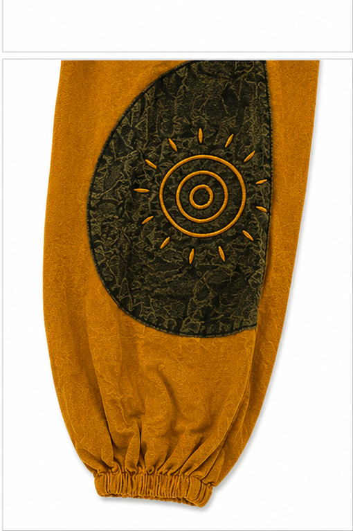 Mustard Cotton Spiral Jogger Pants
